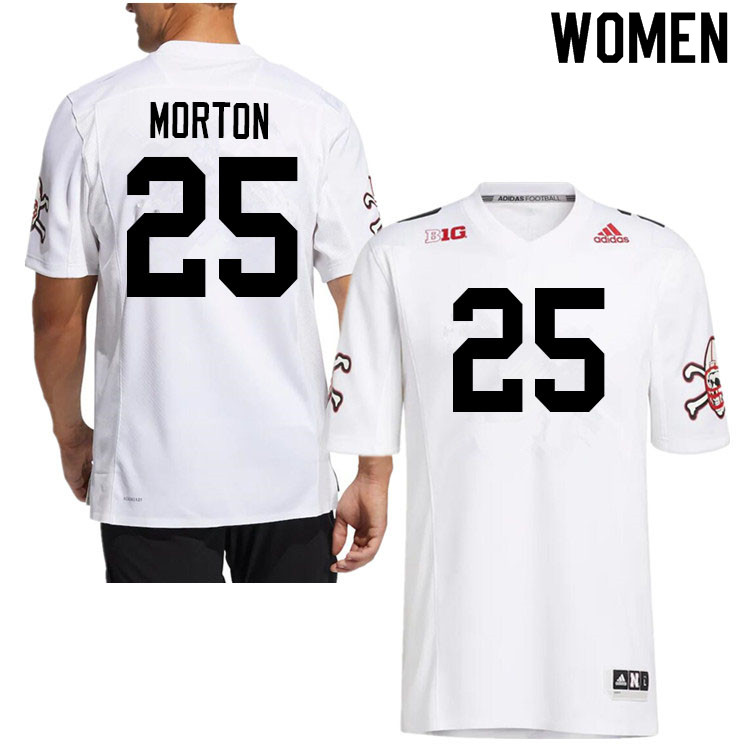 Women #25 Javier Morton Nebraska Cornhuskers College Football Jerseys Sale-Strategy - Click Image to Close